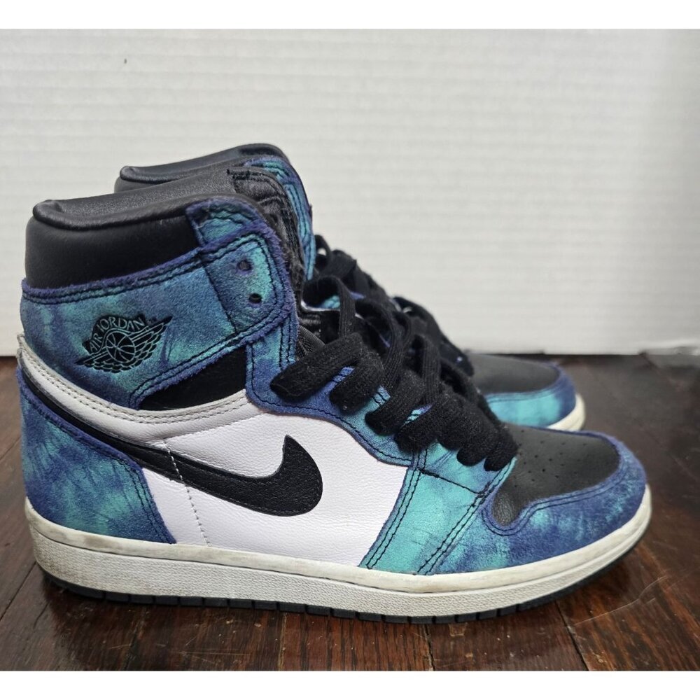 Nike Air Jordan 1 High Tie Dye Sneakers Blue size 6.5